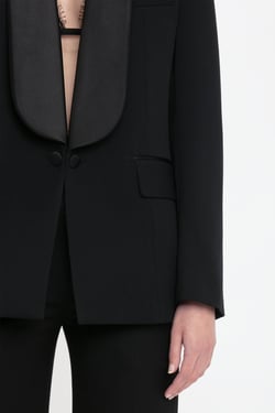 Victoria Beckham Shawl Collar Tux Jacket In Black - 14 - Womens