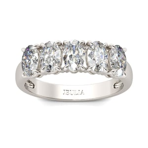 Jeulia Modern Oval Cut Sterling Silver Women's Band