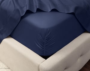 QE Home 500TC Eucalyptus Luxe TENCEL™ Lyocell Sheet Set Fitted Sheet in Navy, Blue, Twin