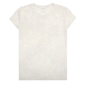 Patagonia Womens Mainstay Tee Kelp and Sand Big Dyno White