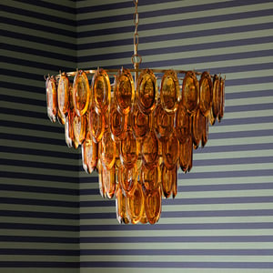 Lyle chandelier in amber glass