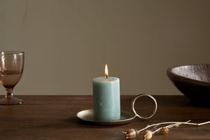 nkuku Rustic Soy Blend Mini Pillar Candle | Candles & Home Fragrance | Small | Sage Green
