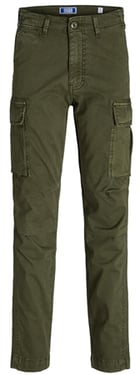 Jack & Jones Junior Ace Tucker Cargo Trousers - Green / Olive Night - 14Y