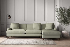 nkuku Deni Right Hand Chaise Sofa | Make To Order | Grand | Recycled Cotton Seaspray