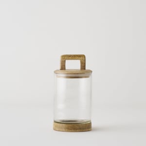 Verre Glass Jar with Mango Wood Lid - 27 oz