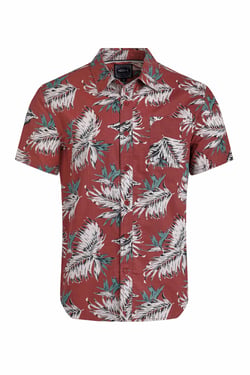Weird Fish Faraway Organic Cotton Printed Shirt Paprika Size S