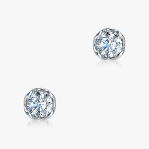 Lotus Petals Diamond Stud Earrings - 1.00 CT