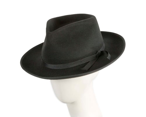 Max Alexander Black Heritage Fedora – Structured Wool Felt