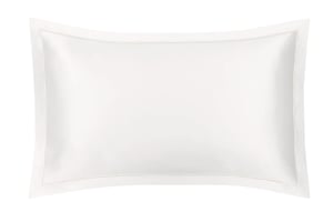 Ivory Oxford Pure Silk Pillowcase - Ivory Piping - Super King / Oxford - Ivory, Ivory Piping