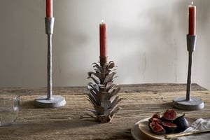 nkuku Elagalu Pine Cone Candle Holder | Christmas Decorations | One Size | Aged Zinc