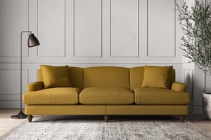 nkuku Deni Sofa | Make To Order | Super Grand | Recycled Cotton Ochre