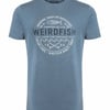 Weird Fish Waves Front Print Graphic T-Shirt Mid Blue Size L
