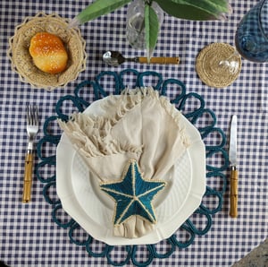 Harmony Handwoven Iraca Placemat - Navy Blue