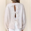 Detailed Back Knit Sweater Oatmeal