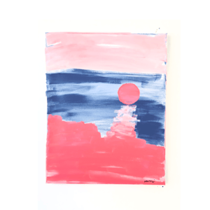 Strawberry Moon Singing a Tune Original Painting by Kerri Rosenthal