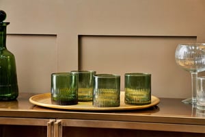 nkuku Mila Tumbler Set Of 4 | Glassware | Dark Emerald