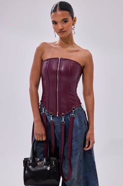 AKIRA Fan Favorite Faux Leather Corset Top | Size 1X