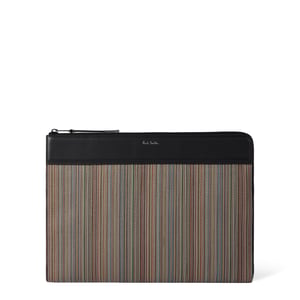 Paul Smith Signature Stripe Coated Canvas Document Case Multicolour