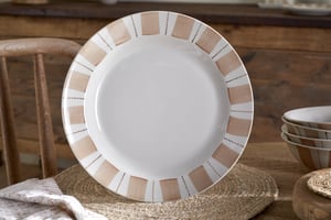 nkuku Patthar Dinner Plate | Tableware | One Size | Cream & Clay