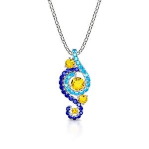 Jeulia "The Starry Night" Round Cut Sterling Silver Necklace