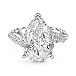 Jeulia "Intertwining" Pear Cut Sterling Silver Ring