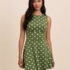 Green Polka Dot Jersey Sleeveless Tate Mini Dress