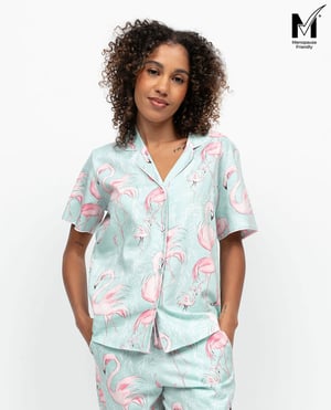 Francesca Womens Flamingo Print Pyjama Top - 28