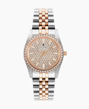 Inspiration Glamour 34mm Three-hands Date Two-tone Rosegold dial Stainless steel swiss watch - Default Title