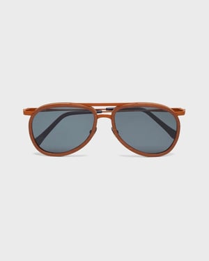 Vilebrequin - Wood Aviator Sunglasses Solid - Vbq X Shelter - Sunglasses - Vol2nuit - Brown - Size OSFA