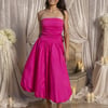 Upon A Cloud Strapless Bubble Midi Dress Pink