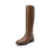 DREAM PAIRS Women   s Stretchy Square Toe Knee High Boots