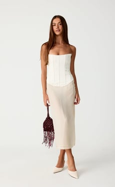 Night Out Midi Skirt (Cream) - US 2