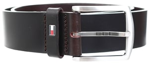 Tommy Jeans Denton Flag Logo Leather Belt - Testa Di Moro - L