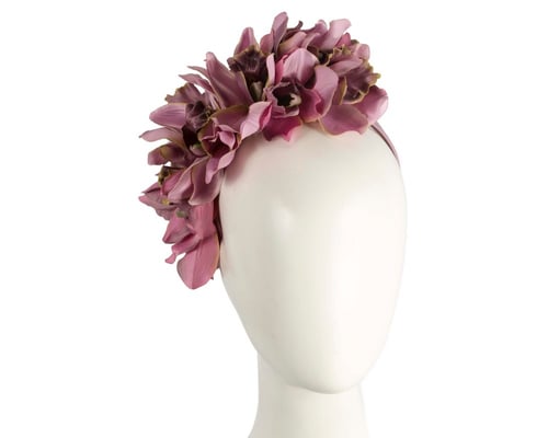 Hand made exclusive dusty pink fascinator headband
