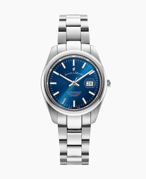 Allure 32mm Three-hands Date Silver-tone Blue dial Stainless steel swiss watch - 32 mm