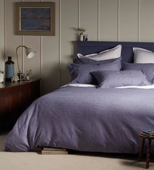 Navy Henry Brushed 100% Organic Cotton Duvet Cover