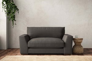 nkuku Guddu Love Seat | Make To Order | Brera Linen Granite | No Colour