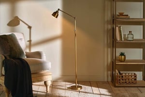 nkuku Chapda Task Floor Lamp | Lamps | One Size | Antiqued Brass