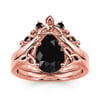 Jeulia Celtic Knot Pear Cut Sterling Silver Ring Set