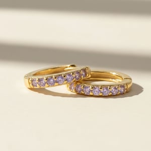 Alexandrite June Birthstone Small Huggie Hoop Earrings