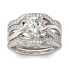 Jeulia Knot Round Cut Sterling Silver 3PC Ring Set