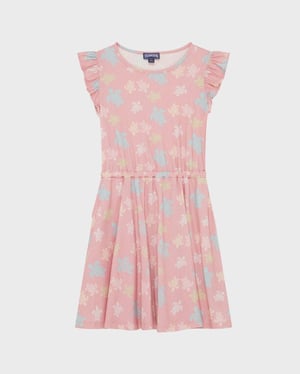Vilebrequin - Girls Organic Cotton Dress Ronde Des Tortues Multicolores - Dress - Gaxine - Pink - Size 10