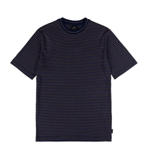 Paul Smith Fine Stripe Casual Fit T Shirt Blue / Tan