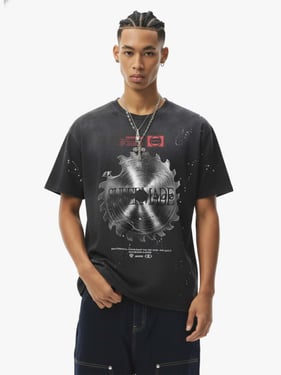 Industrial Saw Blade Graphic T-Shirt - Black / 2XL