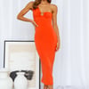 Snapping On Beat Midi Dress Orange