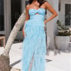 Statement Choice Strapless Tulle Maxi Dress Blue