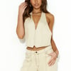 LIONESS Je Suis Halter Ecru