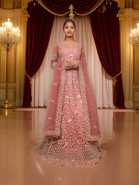 Gown with Stone Work & Embroidery by Shreekama