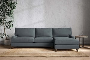 nkuku Marri Right Hand Chaise Sofa | Make To Order | Grand | Brera Linen Dusk