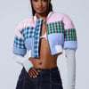 AKIRA Baby Girl Patchwork Bomber Jacket | Size Small